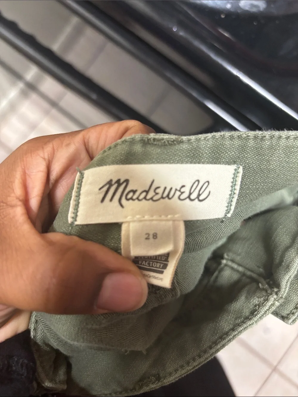 Madewell Relaxed Military Shorts Dried Clover Green Size 28
